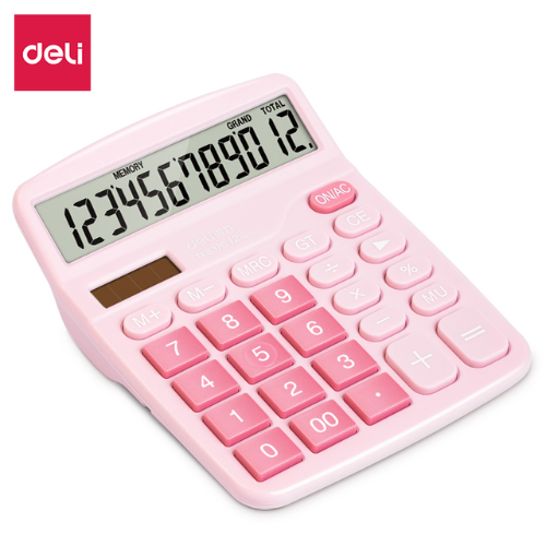 Deli Desktop Calculator 12 Digits Pink