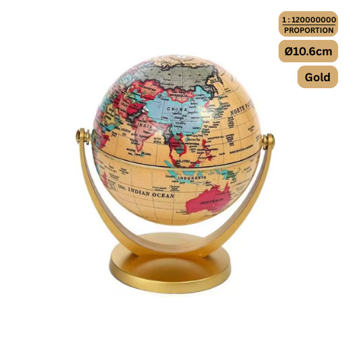 PVC Globe 10.6cm Gold Colour