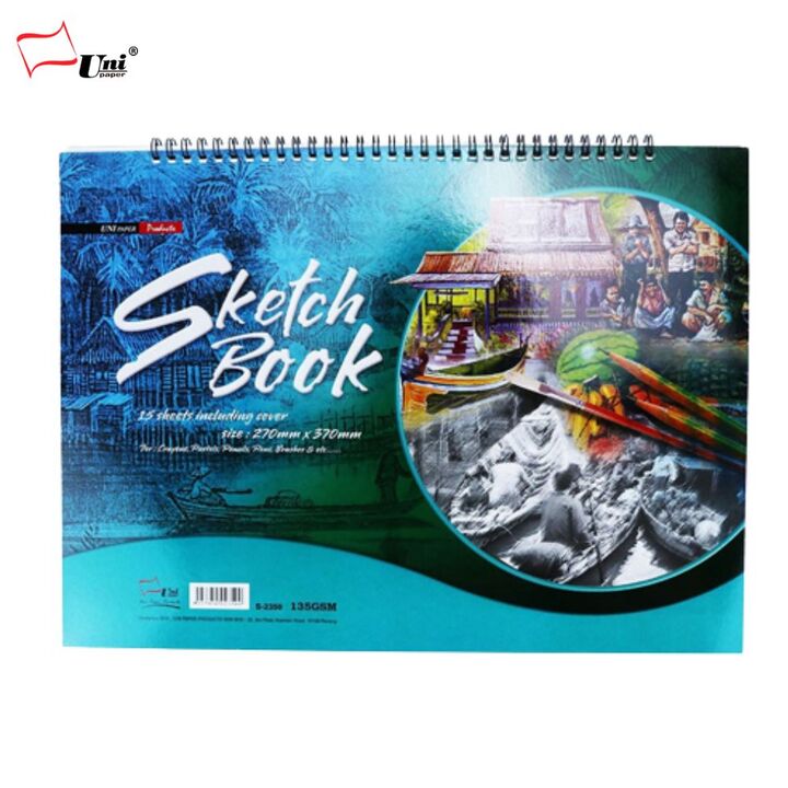 Unipaper Wire-O Sketch Book 135gsm 15's