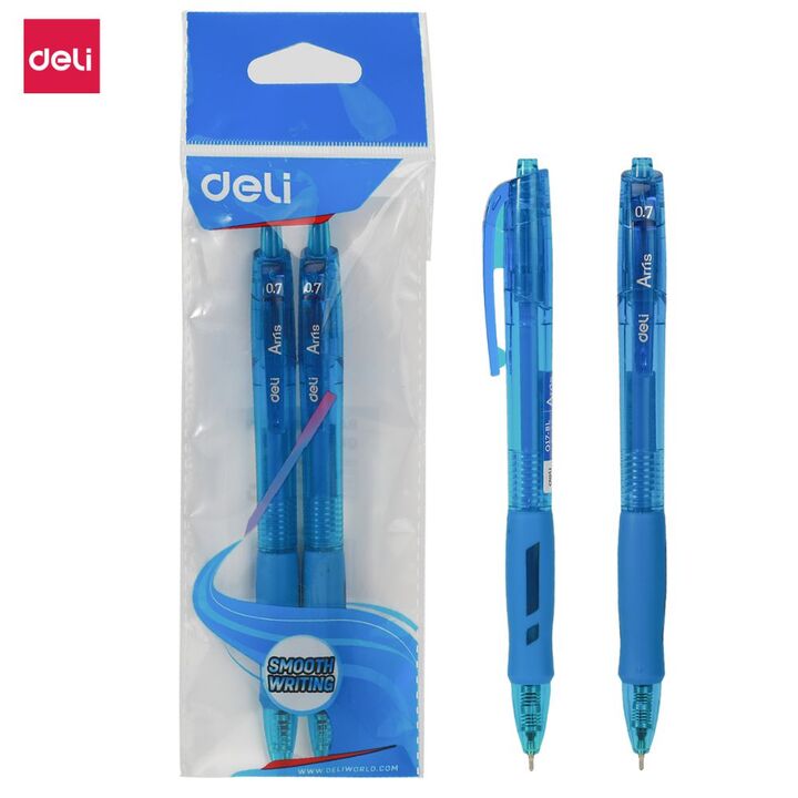 Deli Ball Point Pen Mini Tip 0.7mm 2pcs/pkt