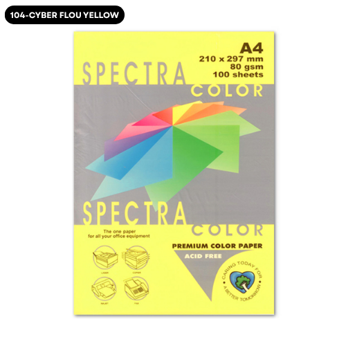 Spectra Colour Paper A4 80gsm 450's Cyber Fluorescent