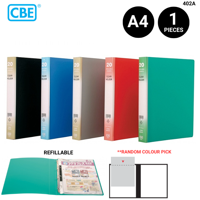 CBE Clear Holder A4 402A 20'S (Refillable)