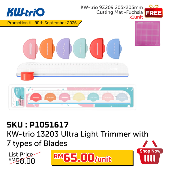 Promo@KW-trio 13203 Ultra Light Trimmer with 7 types of Blades