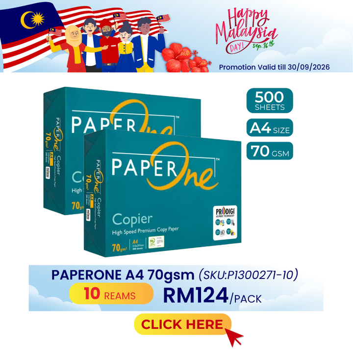 Promo@10reams PaperOne Green Box A4 Paper 70gsm 500's