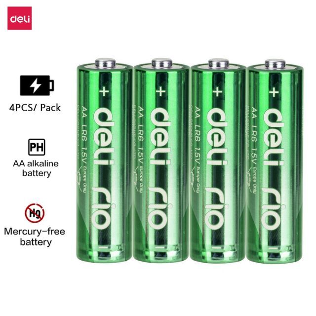 Deli Rio Color Alkaline Battery AA LR6 1.5V (4pcs)