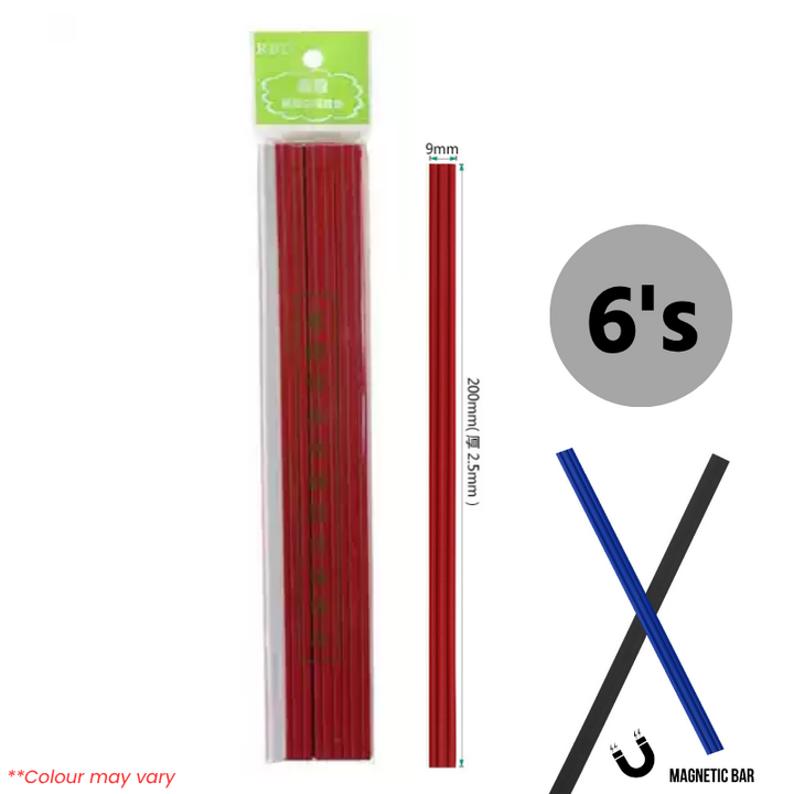 RBD Magnetic Bar 9mm x 200mm 6pcs