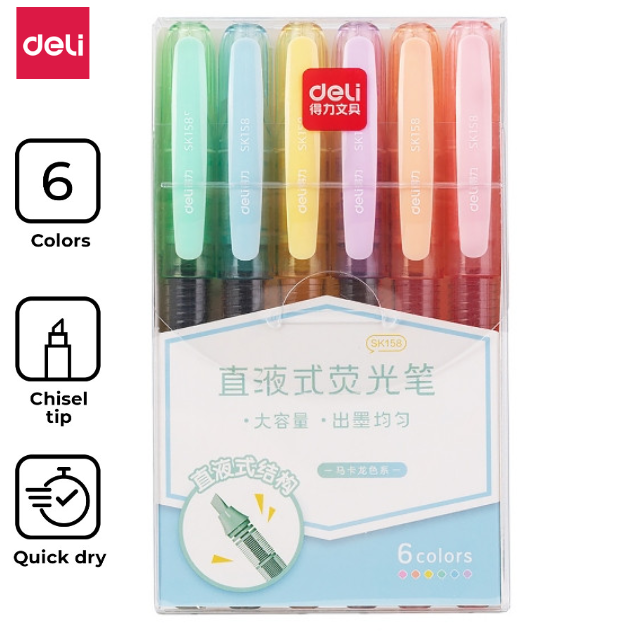 Deli Highlighter 6 Asst Colour SK158