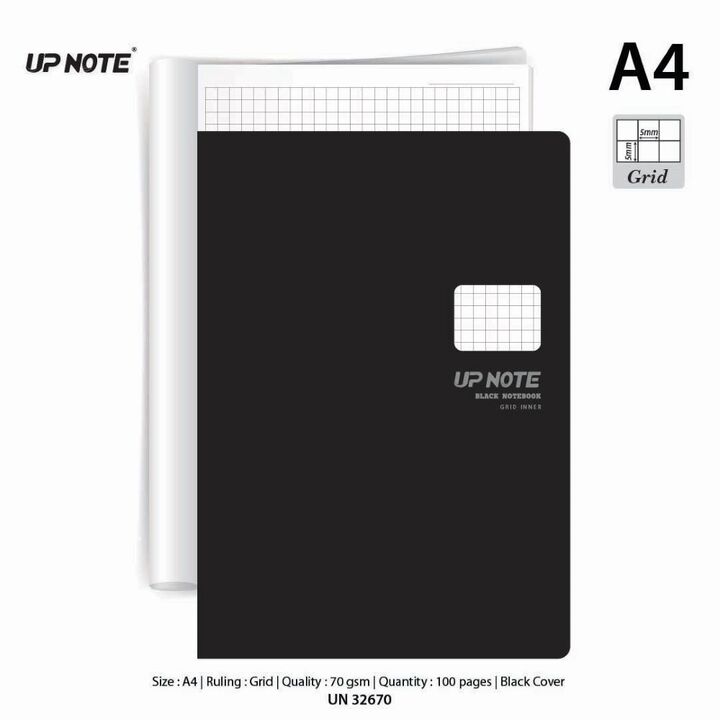 Up Note Black Notebook A4 70gsm 100pgs