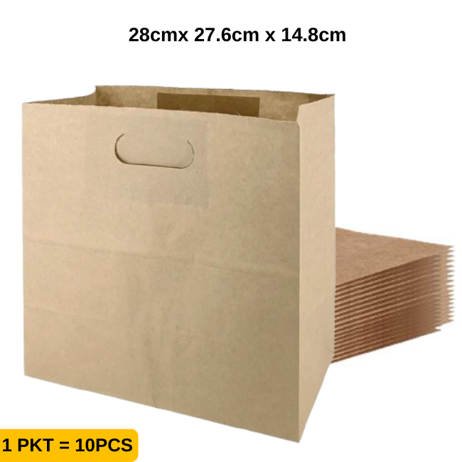 Kraft Paper Carry Bag 10pcs/pkt