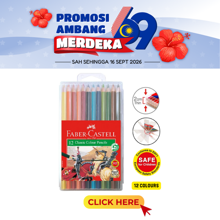 Merdeka@Faber-Castell Classic Colour Pencils In SlimFlexi Case