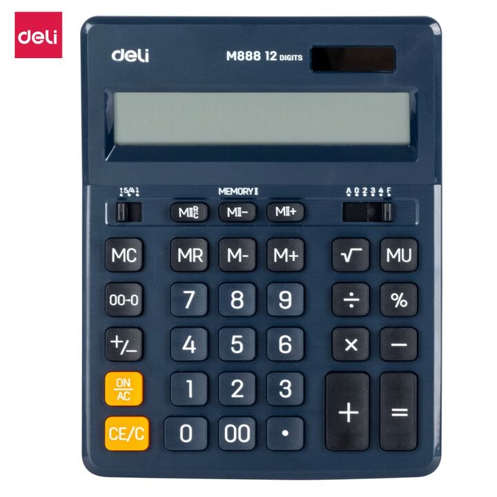 Deli Dual-Memory Calculator EM888F (12 Digits)