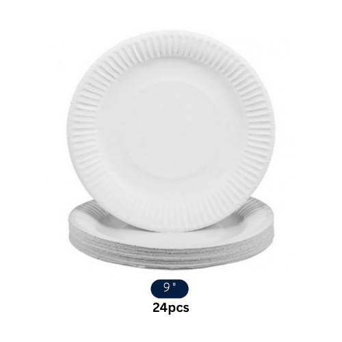 Paper Plate Plain White 9 inch