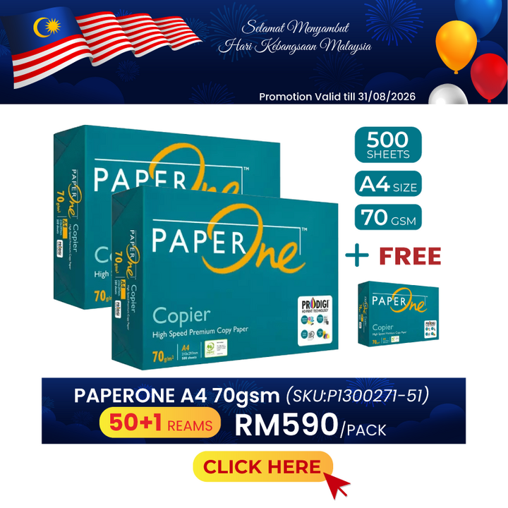 Promo@50reams PaperOne Green Box A4 Paper 70gsm 500's
