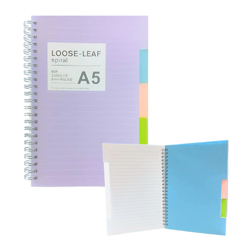 DoKoyear Loose-Leaf Spiral Note Book A5 80pgs