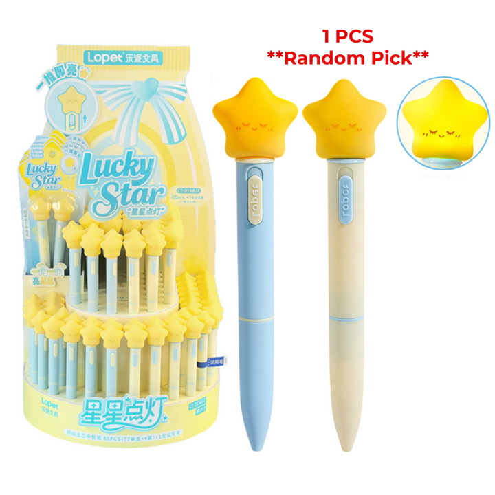 Lopet Lucky Star Gel Ink Pen 0.5mm Black Blister