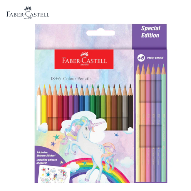 Faber-Castell Colour Pencil Unicorn Version 18+6's (115128)