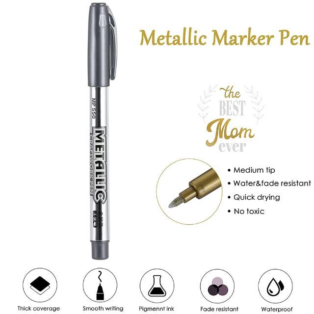 Metalic Craftwork Pen 1.5mm Silver BAOKE MP550