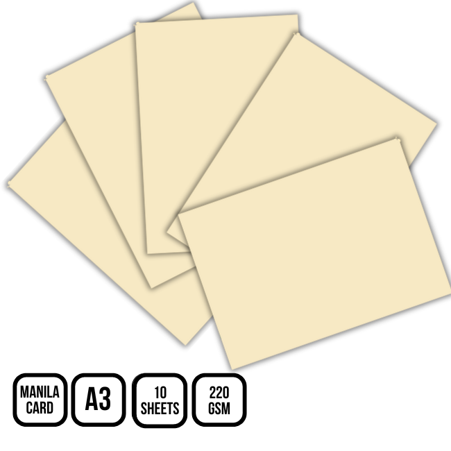 Manila Cardboard A3 220gsm (4 Sheet Card) (10pcs/PKT)