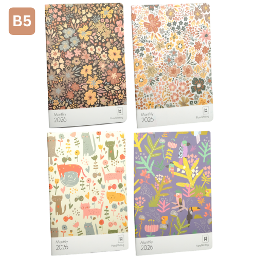 Masterprint B5 Floral Monthly View Planner Stapling - PNS-B5-X