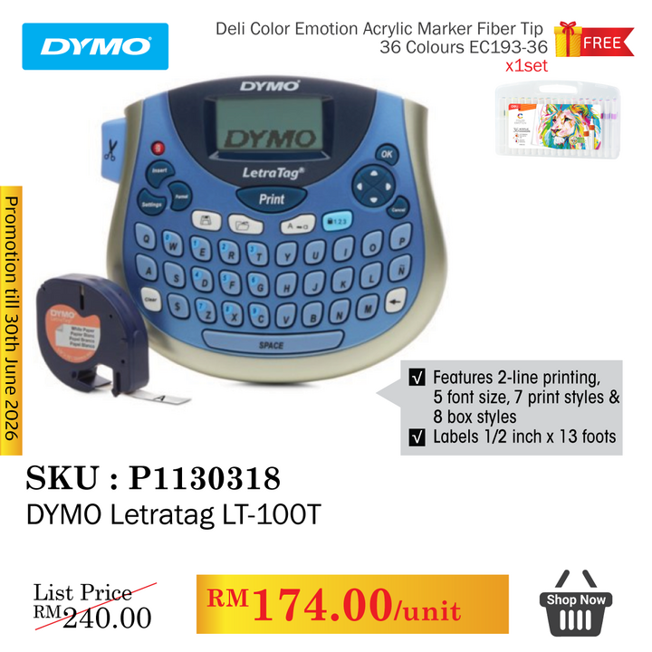 Promo@DYMO Letratag LT-100T (OP622570/2174564)