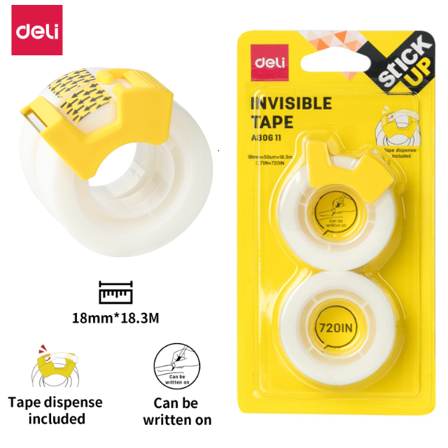Deli Invisible Tape White 2' 18mm*20y*50um EA30611