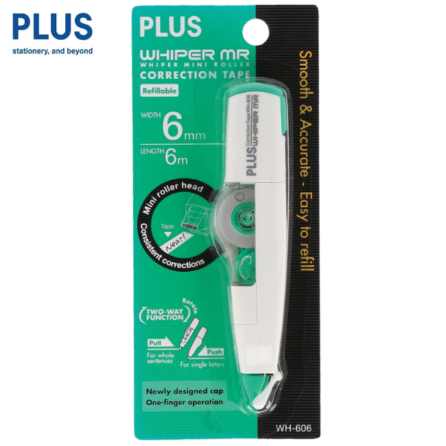 Plus Whiper MR Refillable Correction Tape 6mm x 6m