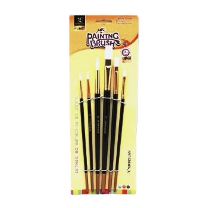 YIPINXUAN Painting Brush (3 Round & 3 Flat)
