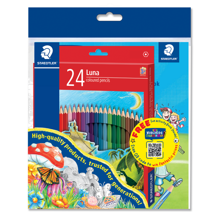 Staedtler Luna WaterColour Pencil 12s Full+ Colouring Book 137SETB3MY