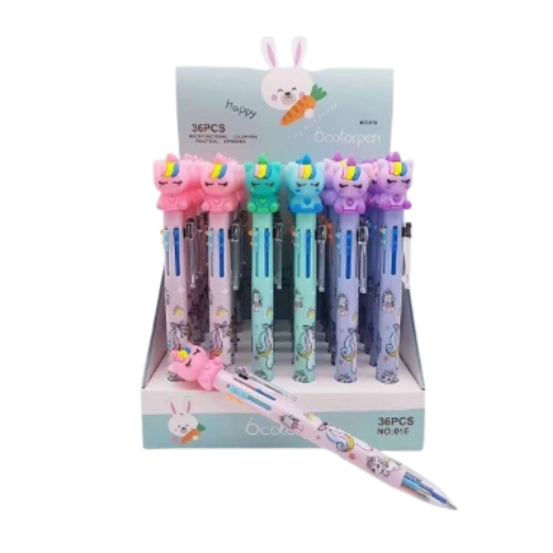 Coloured Semi Gel Pen 6 in 1 HLL-016