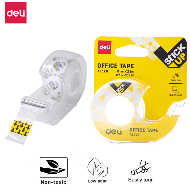 Deli Transparent Stationery Tape 18mm-45um*7.62m EA30211 (1 roll/blister)