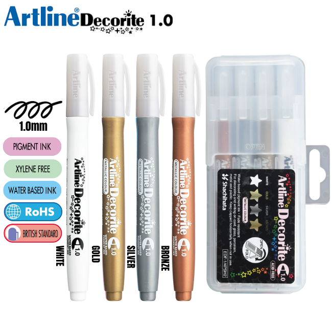 Artline Decorite Bullet Style Marker EDF-1/4PSH2 1.0mm - 4 Color Set 2