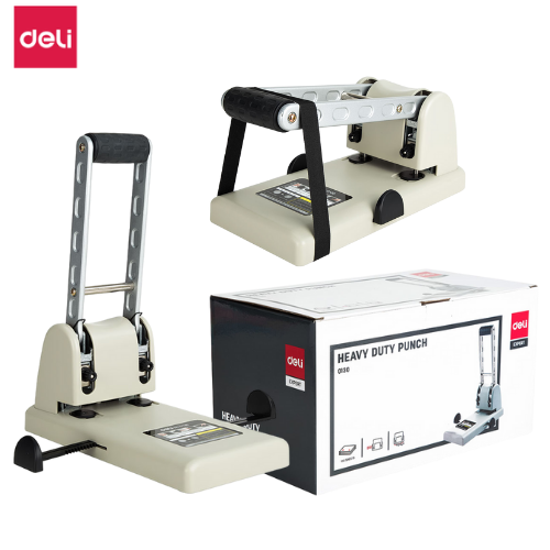 Deli Heavy Duty Puncher 100's 6*80mm 0130 White Ash/Gray