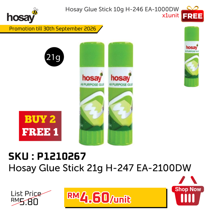 Promo@Hosay Glue Stick 21g H-247 EA-2100DW