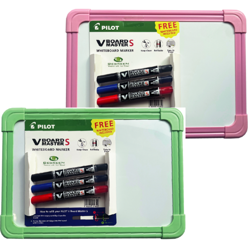 Pilot V-Board Master S 3's (Bk,Blu,Rd) with Whiteboard