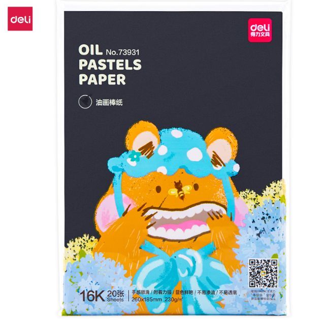 Deli Oil Pastel paper 16K 230gsm 20pcs