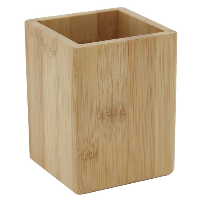 Pen Stand Wooden Square 80x80x100mm