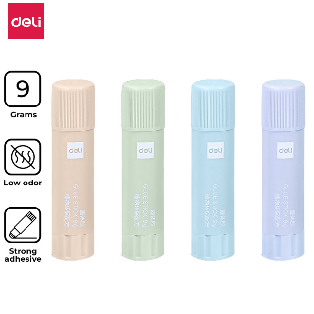 Deli Glue Stick 9g Assorted Colour