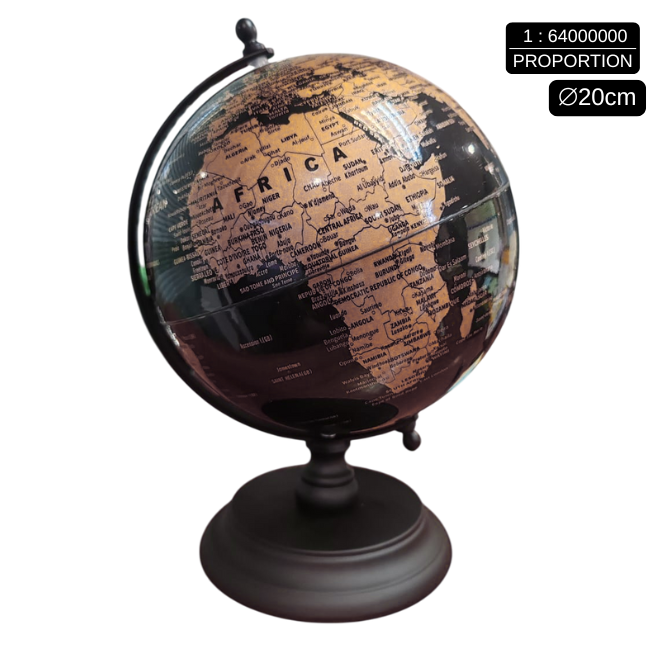 High Quality Globe 20cm Gold Black Colour