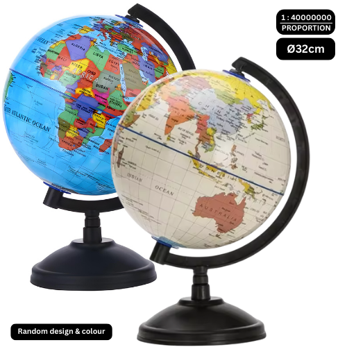 PVC Globe 32cm Blue/Beige Colour