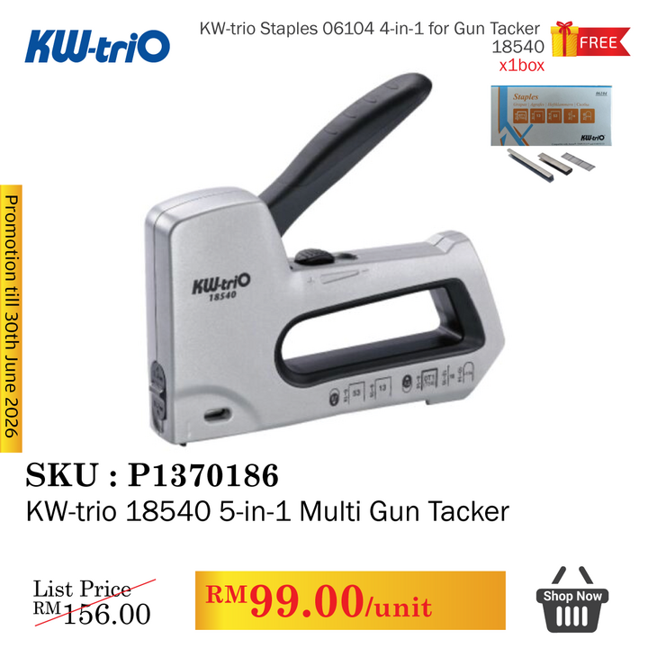 Promo@KW-trio 18540 5-in-1 Multi Gun Tacker