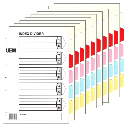 UEW Index Divider A4 5 Colour
