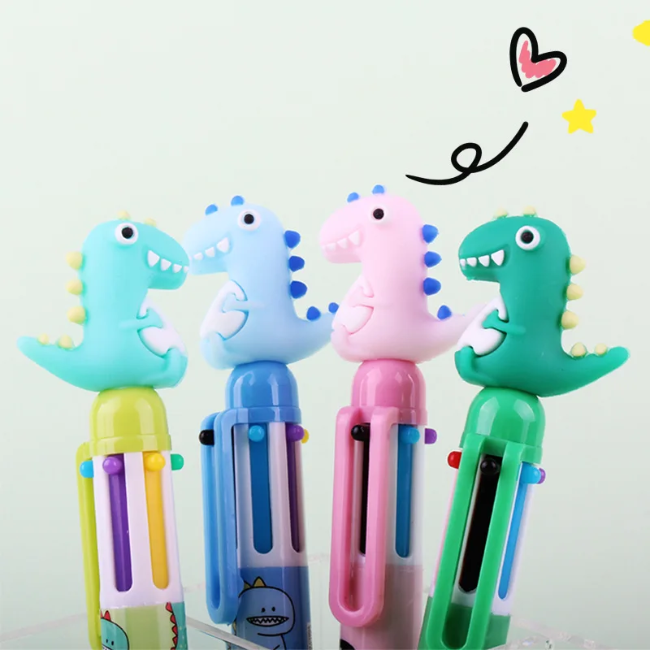 T-MIDO Dinosaur Coloured Ball Pen 6 in 1