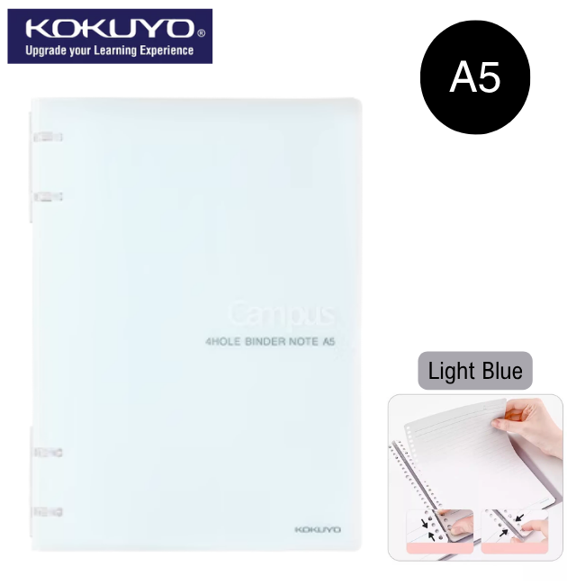 KOKUYO Campus 4 Hole Binder Notebook Line 8mm A5 40sht (WCN-CBN342LB) - Light Blue