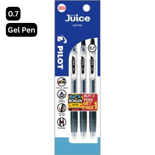 Pilot Juice Gel Pen (Buy2Free1) 0.7mm 3's/pkt - 3Black