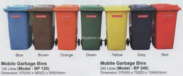 Leader 2 Wheel Dustbin Green