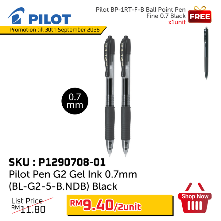 Promo@Pilot Pen G2 Gel Ink 0.7mm