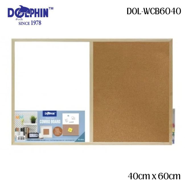 Dolphin Wooden Cork & magnetic White Board