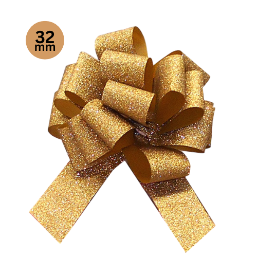 Gold Dust Pull Flower Ribbon 32mm