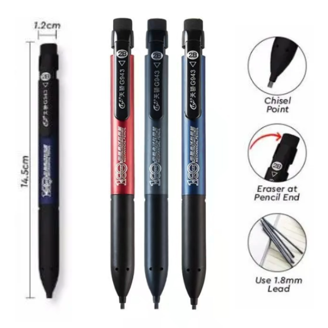 Test & Calligraphy Mechanical Pencil 2B 1.8x0.9mm