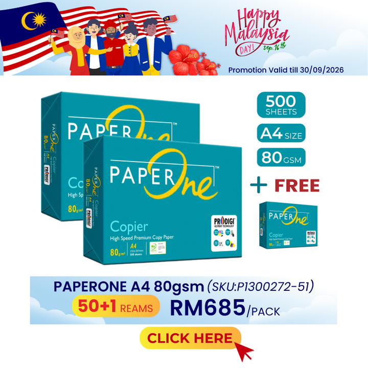 Promo@50reams PaperOne Green Box A4 Paper 80gsm 500's